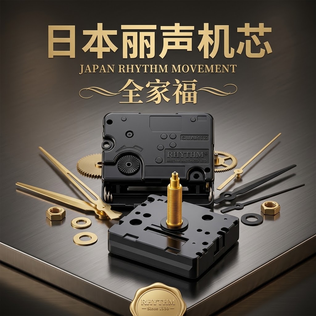 日本丽声机芯RHYTHM静音扫描石英图片