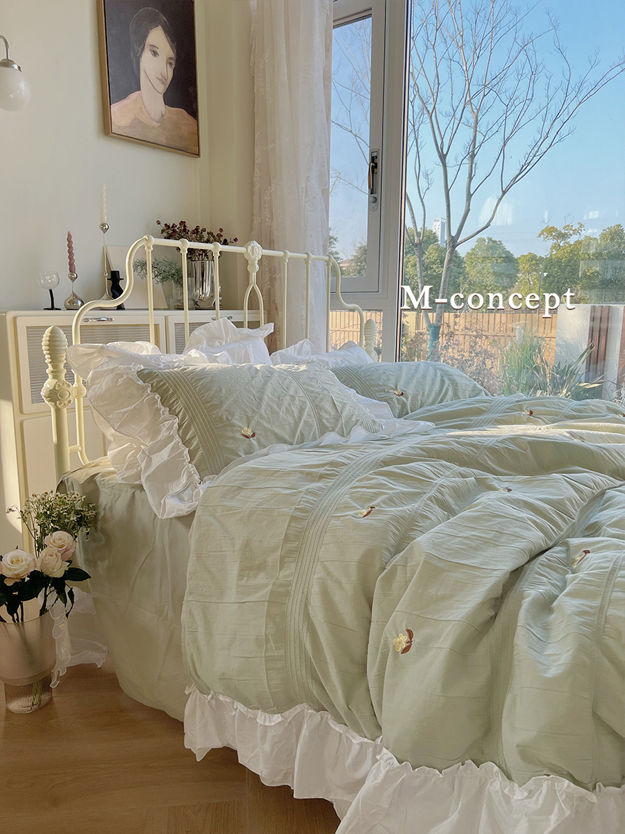 色织水洗棉床单款床笠款法式