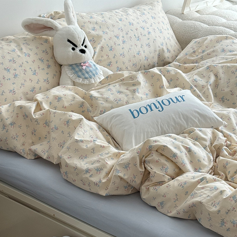 月光集【硫华】ins风韩系全棉斜纹棉四件套纯棉宿舍复古碎花床品