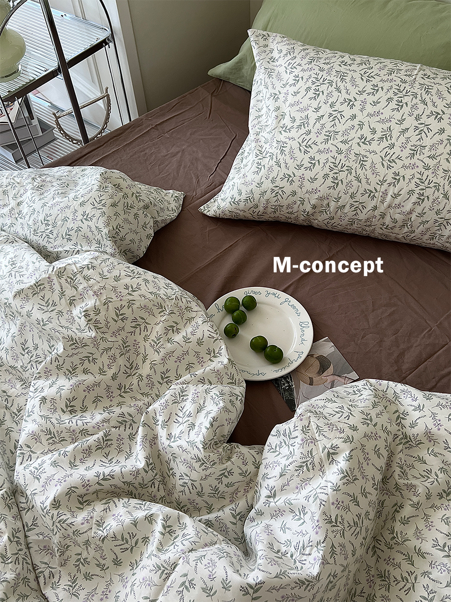 四件套全棉床单被套碎花复古