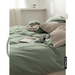 月光集【绿豆牛乳】全棉磨毛四件套秋冬莫兰迪纯加厚纯棉保暖床品