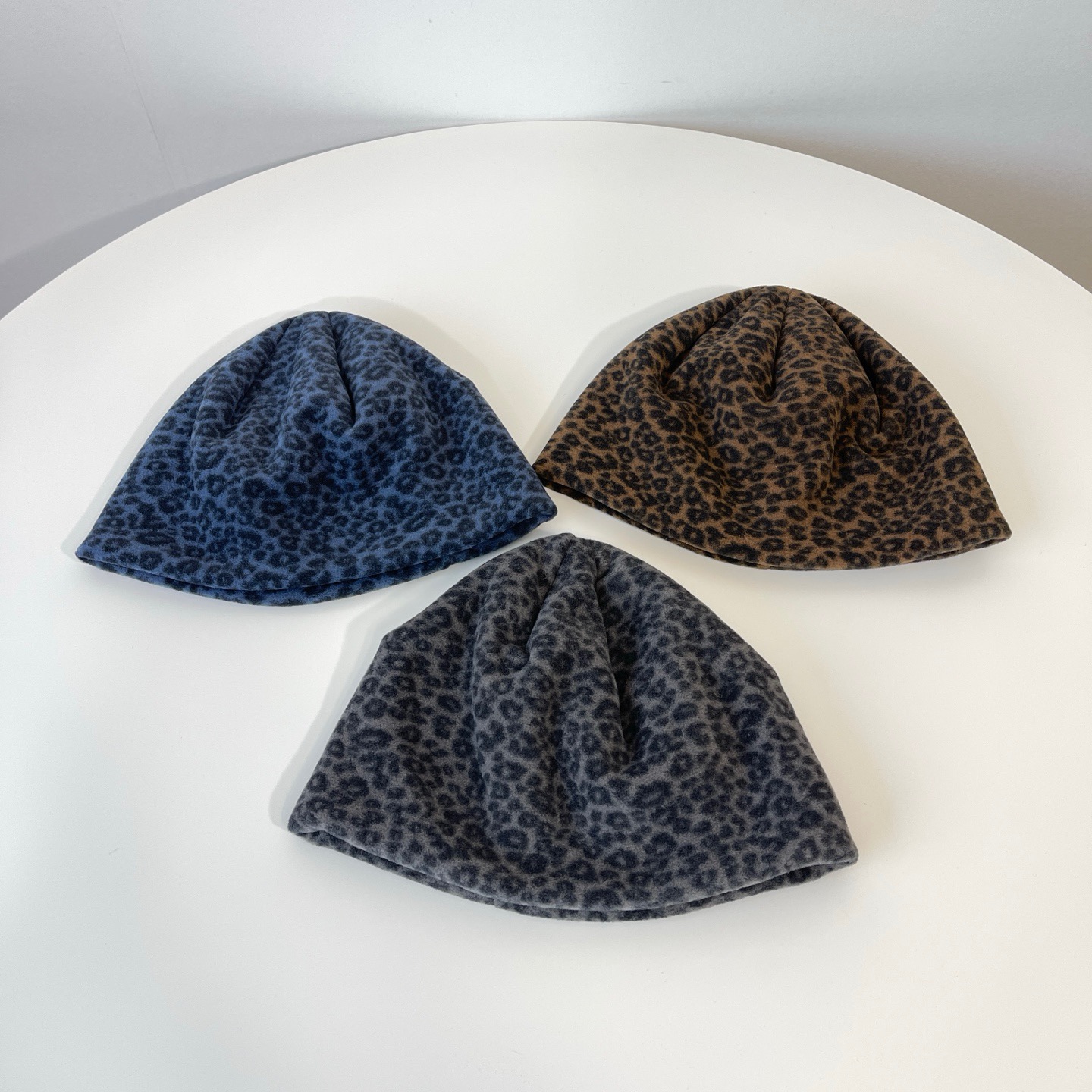 2025韩国东大门代购ins风复古毛绒绒豹纹针织帽毛线帽休闲帽百搭