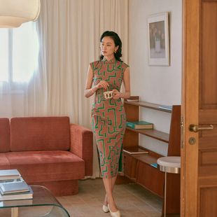 茉茉夏季新品 小连袖有省侧拉链复古日常改良纯棉布港式旗袍 珞痕