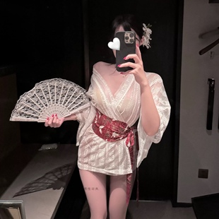 性感古风汉服透视国风复古和服cos战袍高级感睡裙女纯欲内衣qqny