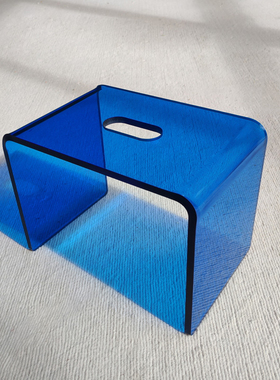 亚克力时尚极简小板凳子彩色透明换鞋凳儿童家用门口平板矮凳塑料