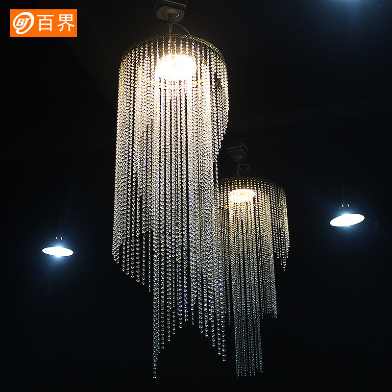 百界婚庆道具圆环吊顶装饰摩天铁婚礼堂布置水晶菠萝珠帘挂架线帘