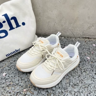 子女奶油色运动鞋 透气百搭跑步鞋 许晓叔鞋 ins潮2022夏季 新款