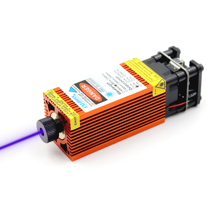 oxlasers 3PIN 12V 450NM蓝光激光模组激光DIY雕刻机激光头切割激光器可调焦2500mw 2.5W蓝色激光灯带PWM调控