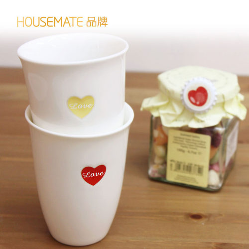 简约风会议心心相印牛奶搪瓷杯