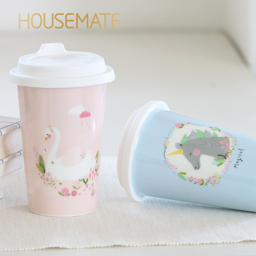 housemate陶瓷杯带盖学生