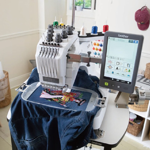 新款Brother兄弟牌PR680W商用单头六针电脑绣花机绣字刺绣机