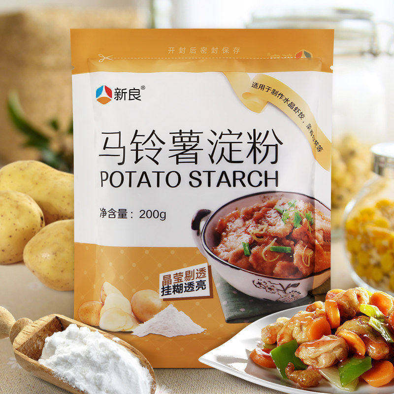 新良马铃薯淀粉200g 水晶虾饺凉粉生粉勾芡土豆粉太白粉烘焙原料,粮油调味/速食/干货/烘焙,面粉/食用粉,淘宝优惠券,粉丝福利购,淘宝优惠卷