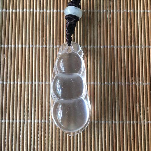 天然水沫玉中大号四季豆吊坠玻璃种起荧光水沫玉石豆角吊坠送女友 - 封面