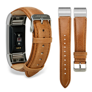 fitbit charge2真皮手表带智能手环带charge牛皮替换运动腕带男女
