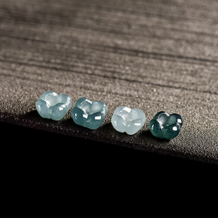 天然A货翡翠蓝水桂花玉石散珠手工可DIY饰品配件手链项链珠B025