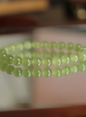 天然和田玉黄口8mm圆珠单圈