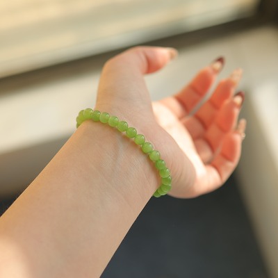 天然和田玉6mm圆珠单圈手串精致百搭   货号16222