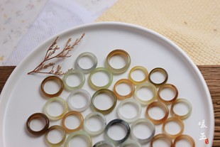 和田玉戒指戒圈晴水碧玉烟紫黄口红糖墨玉青花冰飘南红女藕粉方戒