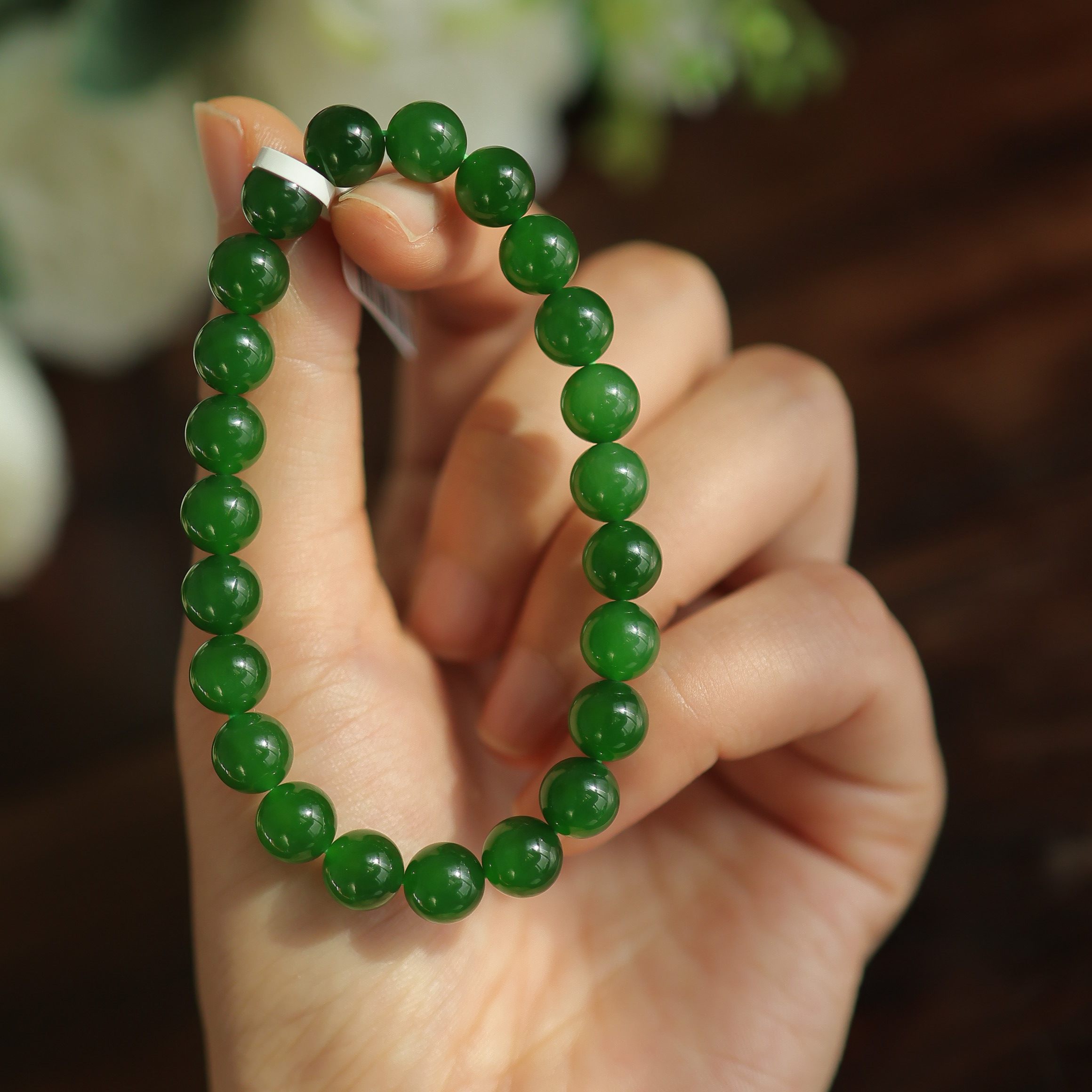 天然8mm和田玉碧玉圆珠单圈 精选复古提气收藏送礼手串 货号15804,珠宝/钻石/翡翠,手饰,淘宝优惠券,粉丝福利购,淘宝优惠卷