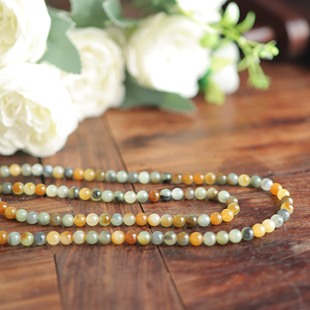 天然6mm和田玉楼兰圆珠多圈 精选搭配可颈可腕多彩手饰 货号15810