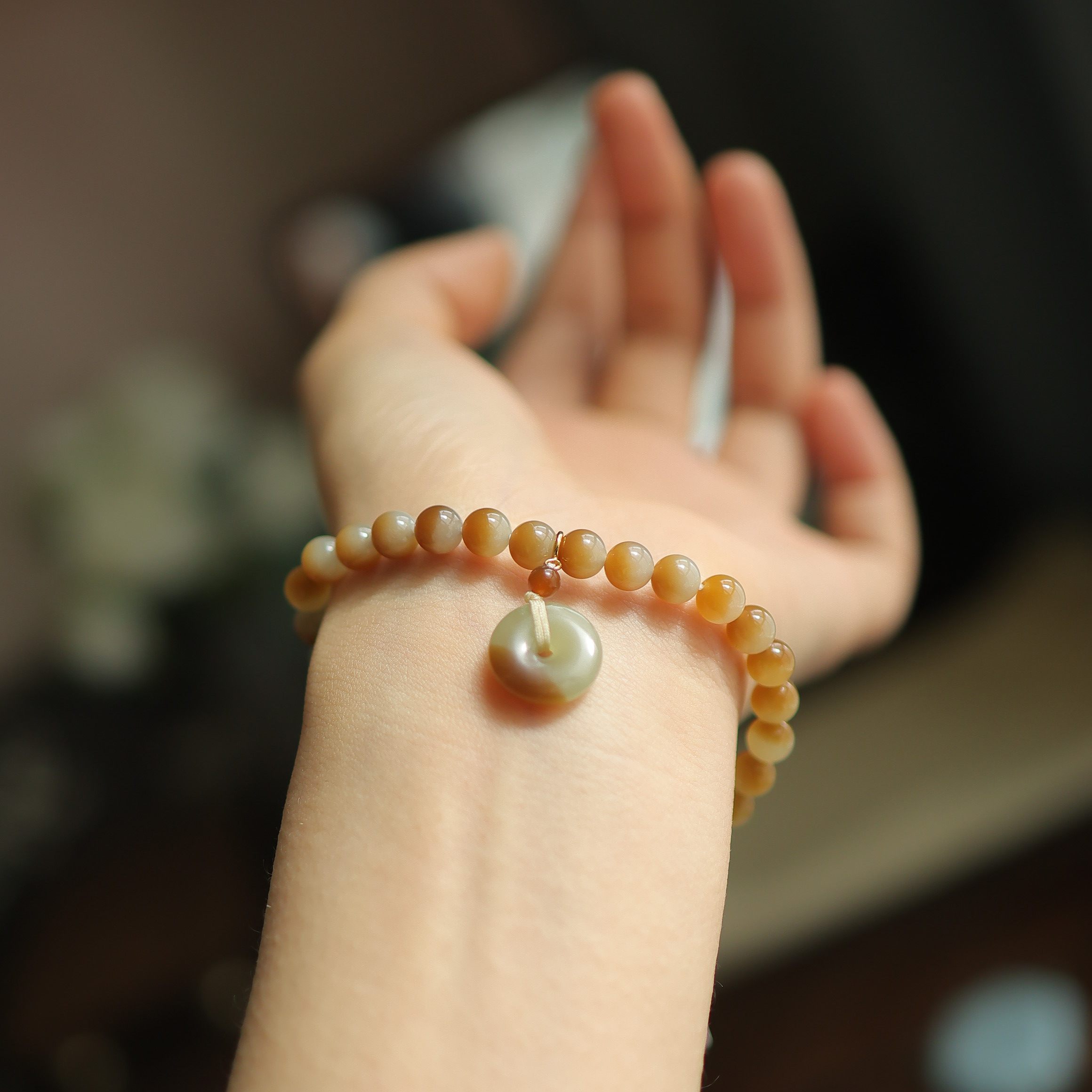 天然和田玉6mm糖白聚宝盆圆珠单圈18k金 显白冬日首选 货号14911,珠宝/钻石/翡翠,手饰,淘宝优惠券,粉丝福利购,淘宝优惠卷