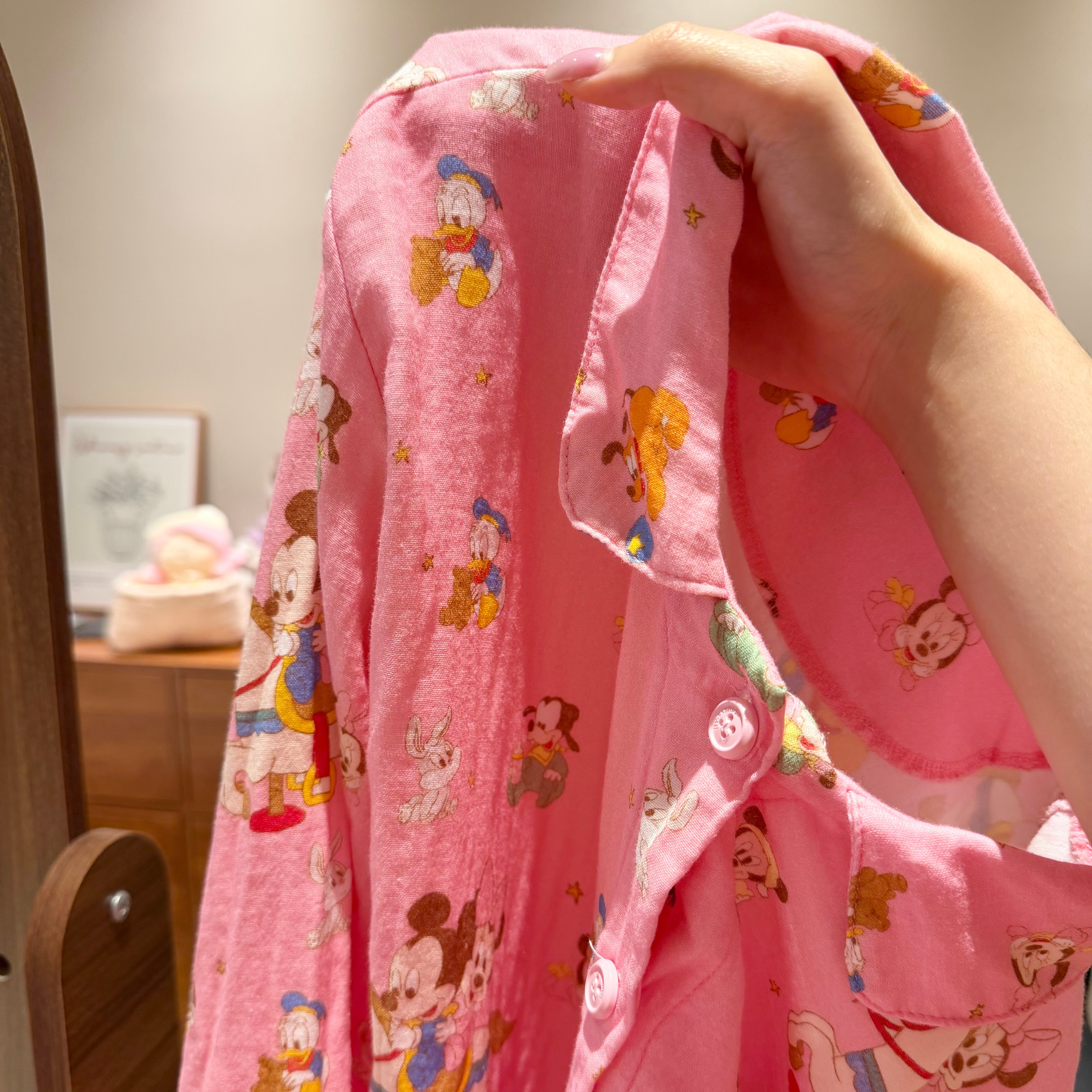 卡通睡衣女秋季翻领长袖长裤宽松少女全棉双层棉纱居家服套装