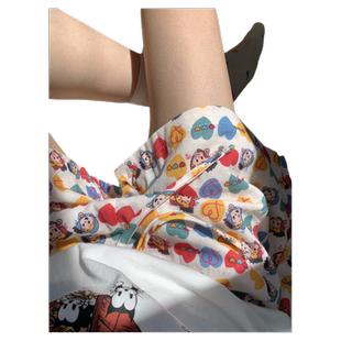 夏季新款原田治卡通宽松全棉双层纱布睡裤棉纱短裤女款家居裤纯棉