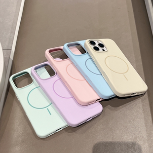 适用于iPhone17 手机壳苹果15plus液态硅胶14pro大孔镜头16promax防摔13简约纯色保护套12pro r细圈磁吸原装