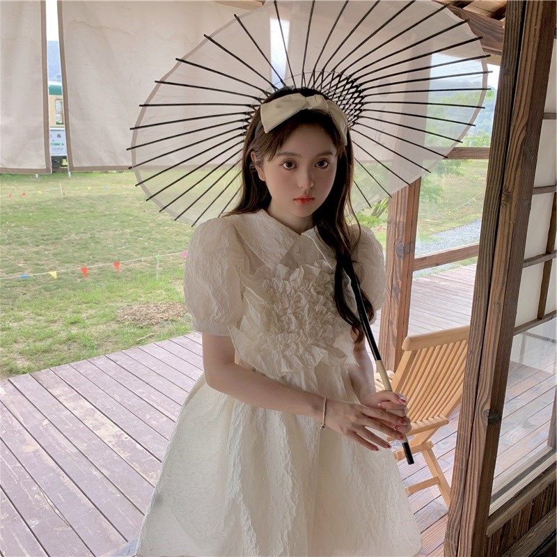 速发大码装夏质带款法式甜美系新白色连衣裙气季仙子