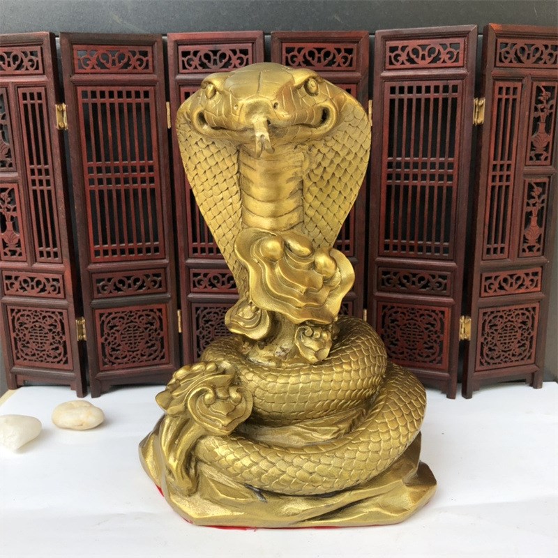 速发铜属生肖蛇黄铜器饰品金蛇摆件十蛇工艺品盘蛇蛇金二摆设