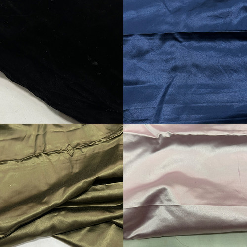 蚕之语C9121-C9140#桑蚕丝面料纯色重磅丝棉缎真丝绒零布料按张售