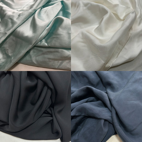 桑蚕丝真丝双绉素绉缎服装零布料