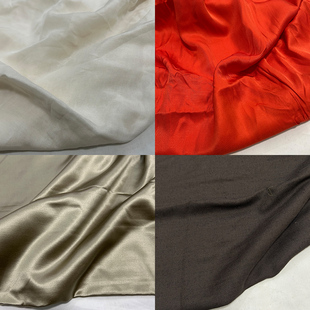 蚕之语C8841-C8860#桑蚕丝面料丝棉缎丝毛服装床品零布料按张出售