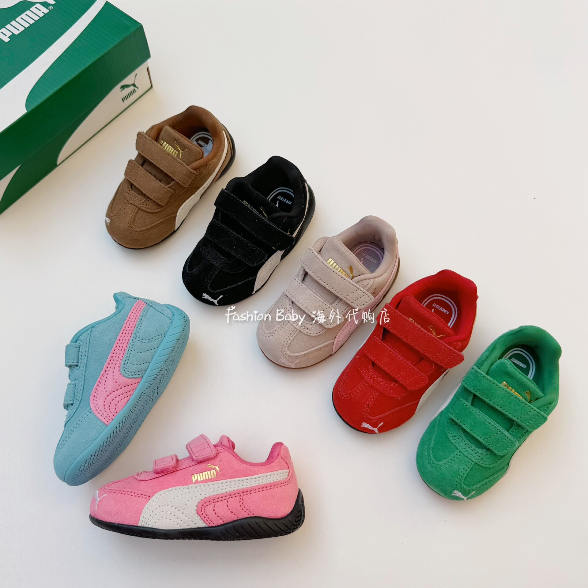 现货Puma Speedcat 彪马魔术贴儿童赛车鞋PUMA男女童T字头德训鞋