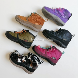 KEEN儿童鞋秋冬加绒户外防水登山鞋 男女童轻便休闲鞋儿童棉鞋