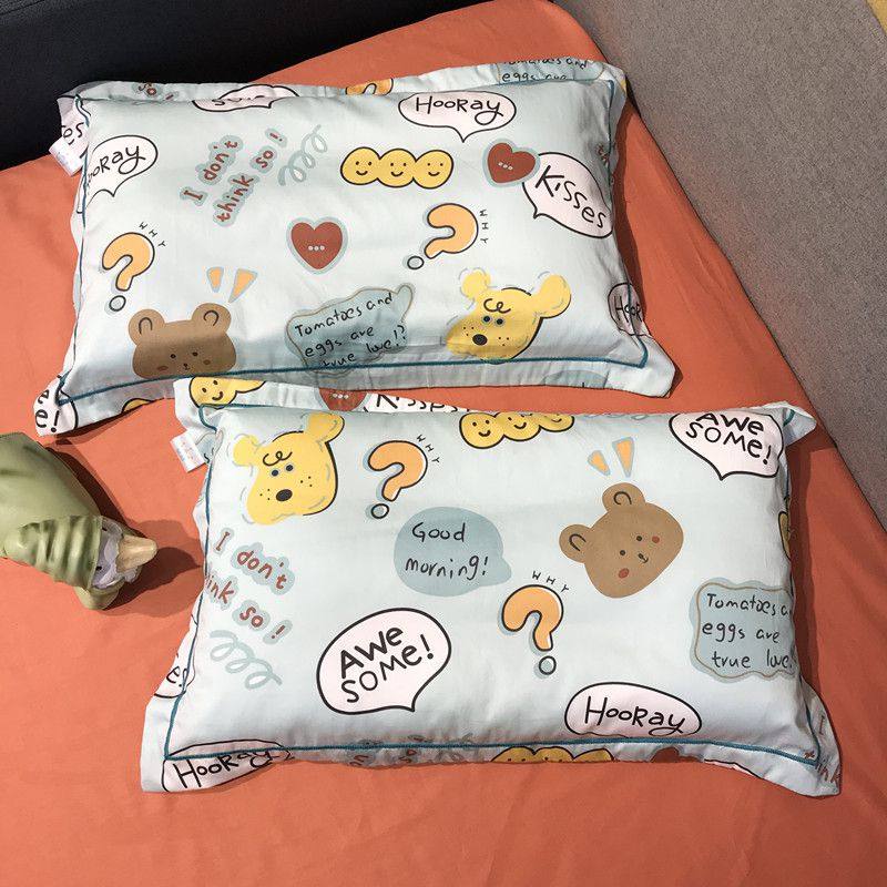 60支全棉儿童枕套40&times;60可爱卡通纯棉小孩30&times;50乳胶记忆枕枕头套