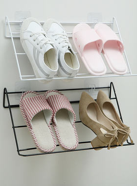 简易门口鞋架家用门后省空间浴室壁挂多层经济型卫生间墙上拖鞋架