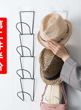 帽子收纳神器家用创意门后挂帽子架托包包整理架子卧室墙上免打孔