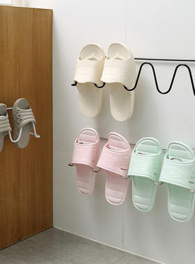 浴室拖鞋架卫生间厕所门后墙壁挂式沥水窄条置物架免打孔收纳神器