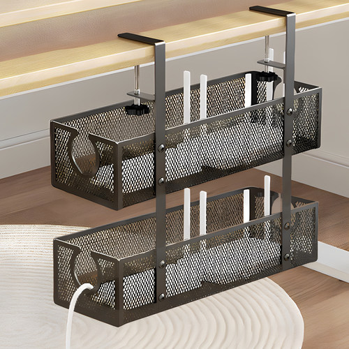 桌下理线架电源线槽整理排插支架