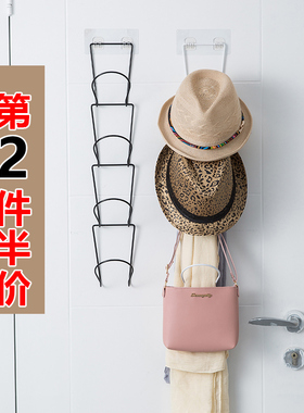 挂帽子收纳神器整理家用衣柜壁挂式架子挂钩门后包包置物架多功能