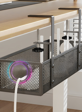 桌下理线架电源线槽整理电线插座固定器收纳工位置物改造走线神器