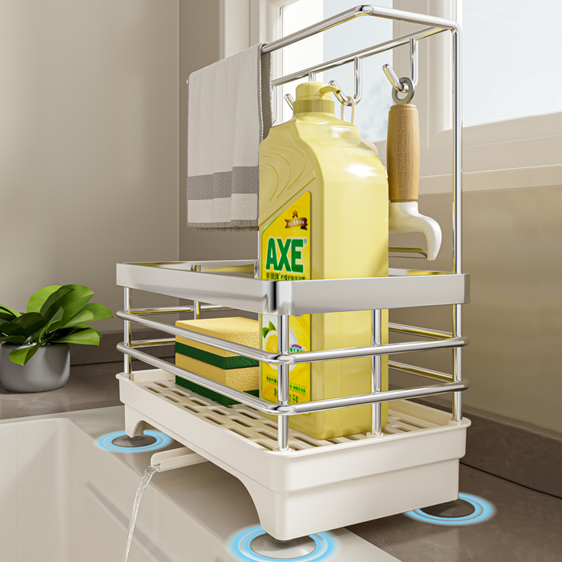 厨房置物架不锈钢水槽抹布沥水架