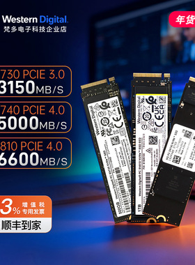 WD/西部数据SN730/740/810 500G/1T/2T NVME M.2 SSD固态黑盘2280