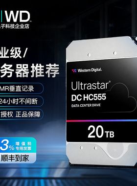 WD/西部数据HC560HC555 WUH722020BLE6L4 20T SATA氦气企业级硬盘