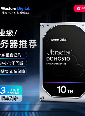 WD/西部数据HUH721010ALE600 10T HC510 HA340 SATA企业级NAS硬盘