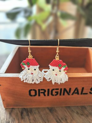 Olive Pink 瓯瓶 原创欧美圣诞耳环 handcraft Christmas earings
