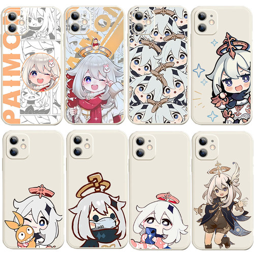 原神派蒙q版手机外壳适用苹果17/16/15卡通14plus动漫13周边iphone12promax硅胶11全包防摔xsmax一加TURBO6v