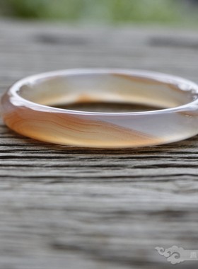 『青禾淑坊』天然玛瑙手镯 { 困人天气日初长} 国风古典圆镯 54MM