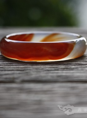 青禾淑坊天然玛瑙手镯朱砂